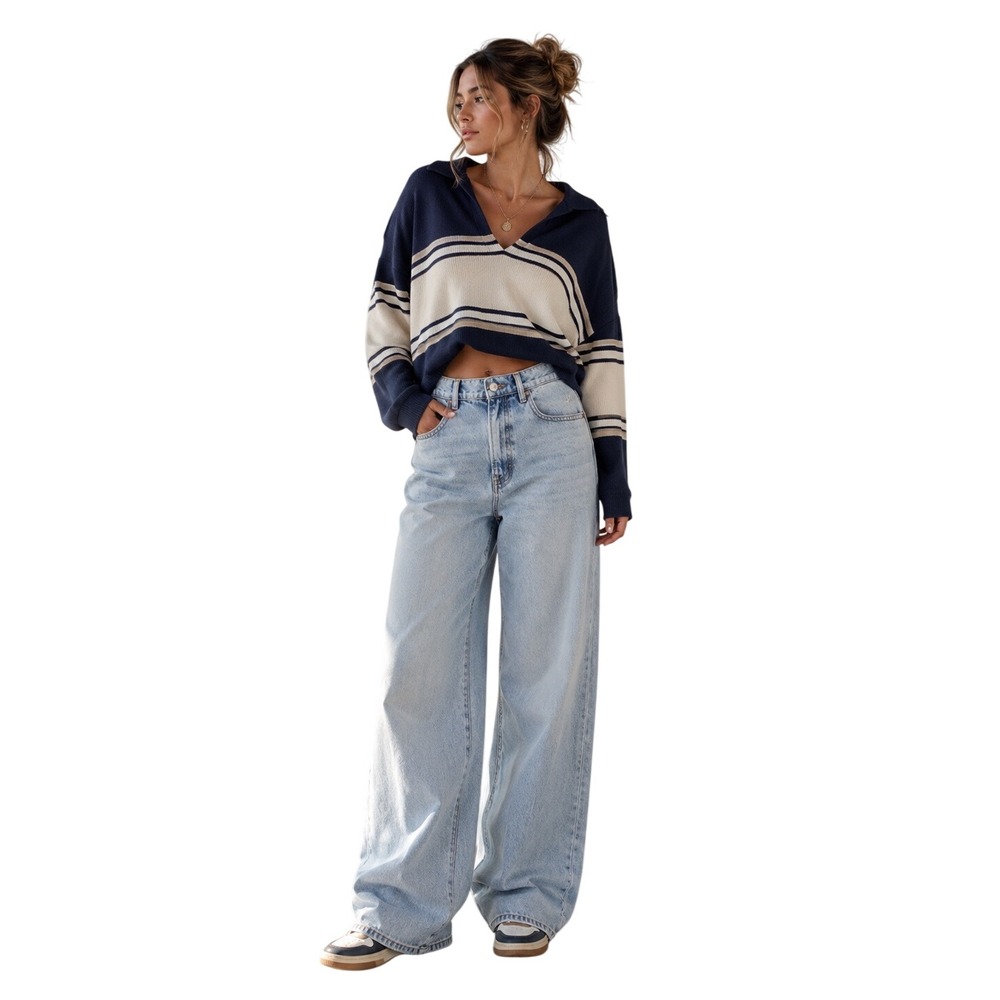 Hidden Jeans Alyx Baggy Jean Light Wash High Rise Wide Leg Denim 27 NEW - Picture 2 of 15